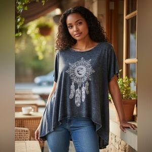 pplackothing faded gray top size small.